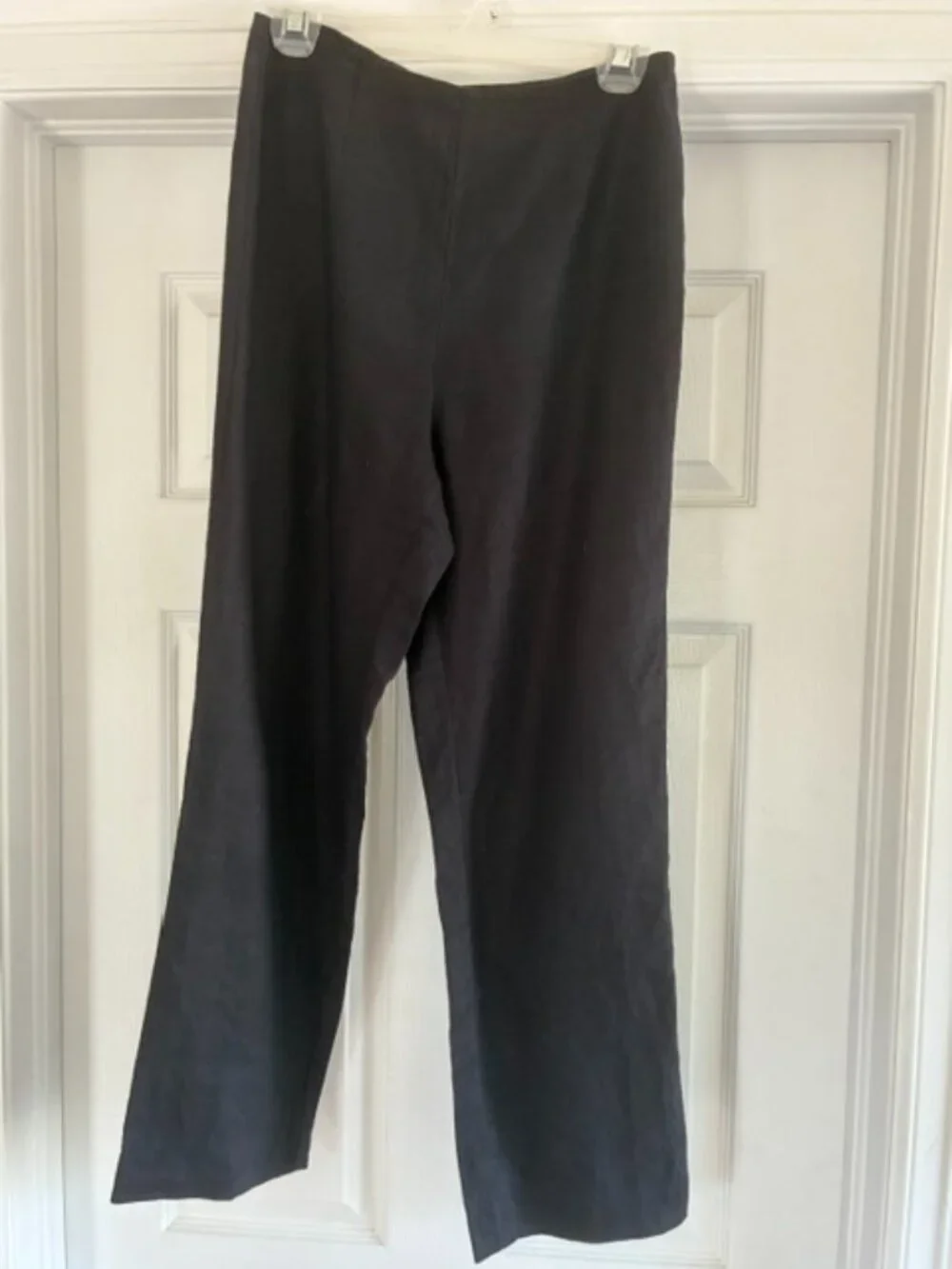 Reformation Justin Linen Straight-Leg Pants Black, size 4, great condition
